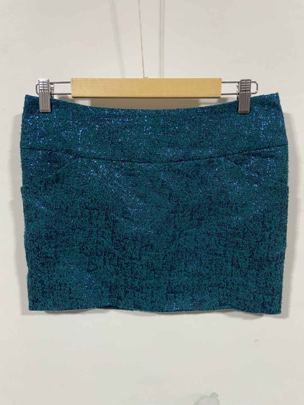 Mauro Grifoni Shimmer Teal Tweed Mini Skirt